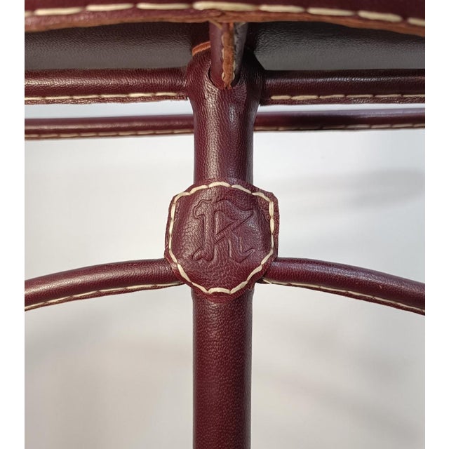 Metal Leather Sheathed Bedroom Valet attributed to Jacques Adnet, 1950s For Sale - Image 7 of 14