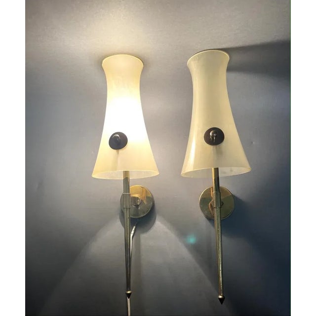 Italian Murano Wall Lights, 1950, Set of 2, in Very Good conditions. Designed 1950 to 1959 European Plug (up to 250V).The...