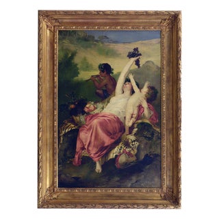 Angelo Granati, Allegory of Bacchus and Euphoria, Oil on Canvas, Framed For Sale