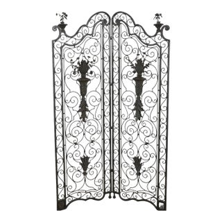 Vintage Maitland Smith Iron & Bronze 2 Section Room Dividers - Set of 2 For Sale
