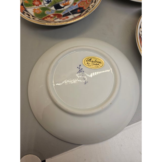 Set of 4, Vintage Andrea by Sadek Porcelain Hand Painted Gold