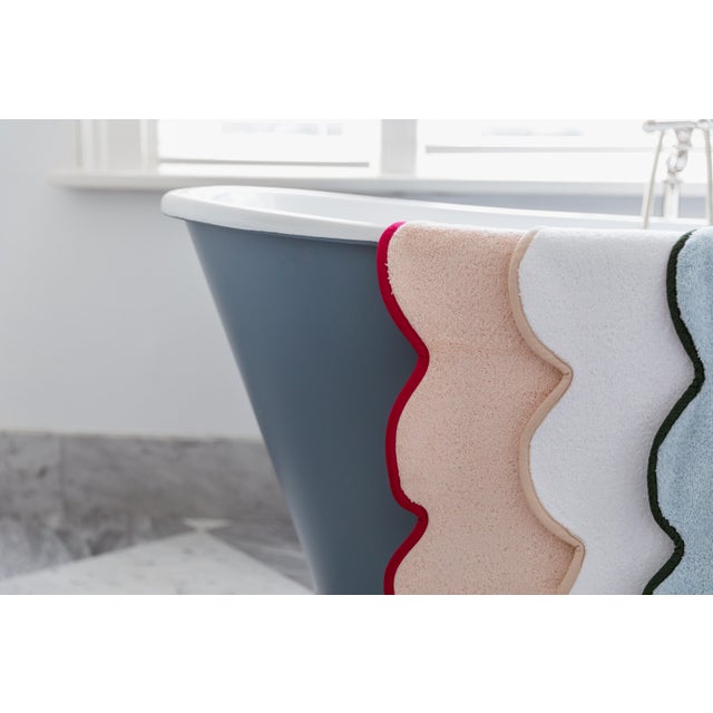 Kassatex x Chairish Scallop Bath Towel, Peach/Berry Set of 2 Chairish