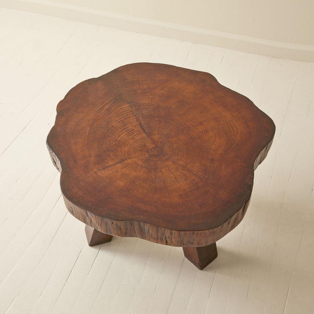 Mid-Century Modern Vintage Solid Wood Mid-Century Side Table, 1950's For Sale - Image 3 of 5
