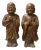 Pair of Chinese Wood Brown Golden Lacquer Monk Figures For Sale