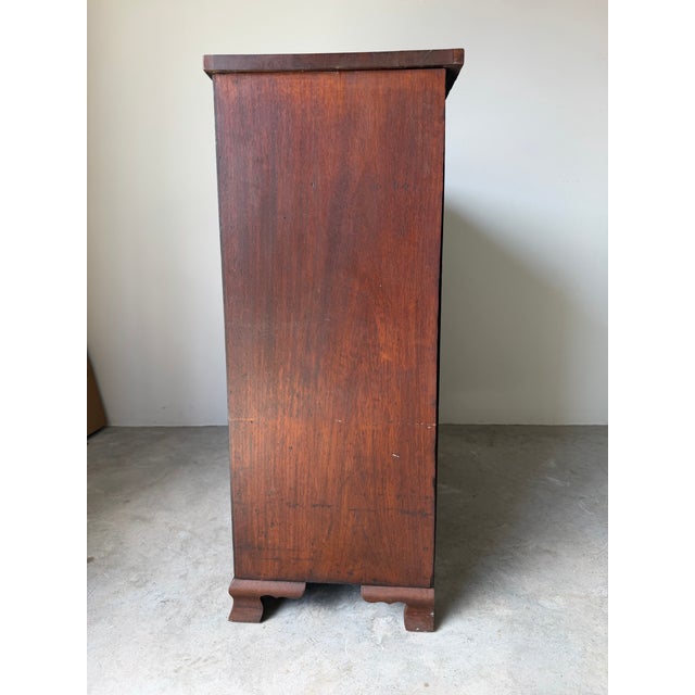 Brown Antique 19th Century Solid Mahogany Chest of Drawers With Brass Knobs For Sale - Image 8 of 12