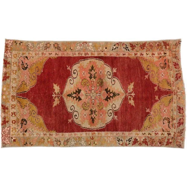 Mid 20th Century Vintage Turkish Oushak Rug - 03′00 × 05′01 For Sale - Image 5 of 7
