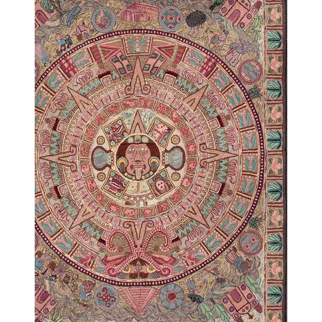 Measures: 8'1 x 10'4. Antique American Hooked Rug with Intricate Medallion 8'1 X 10'4 Keivan Woven Arts/ rug/A-0205,...