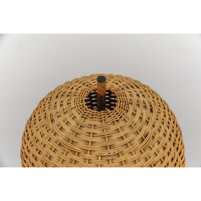 Mid-Century Modern Tripod Brass and Rattan Floor Lamp, Austria, 1950s For Sale - Image 15 of 16
