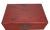 Red 31" Inch Long Antique Red Leather Accent Trunk Table For Sale In Greensboro - Image 6 of 12
