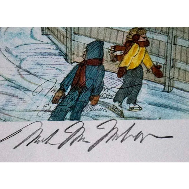 Contemporary Skating at West Park-Lake Forest - Mark Mid-Century Modernahon - Signed Litograph Print For Sale - Image 3 of 6