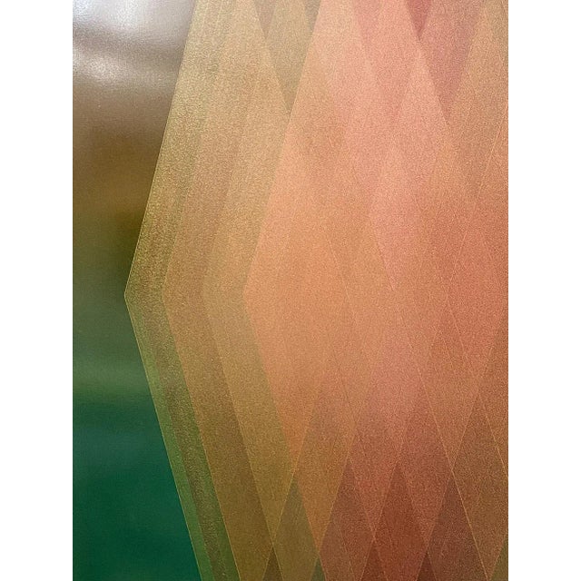 2020s Contemporary Abstract Oil, Acrylic and Gold Particles on Wood Panel Painting "Prism (Copper Orange-Green)" by Bernadette Jiyong Frank For Sale - Image 5 of 8