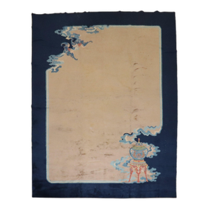 Antique Zabihi Collection Chinese Art Deco Carpet