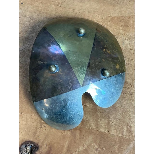 Vintage Abstract Metal Palette Bowl For Sale - Image 11 of 12