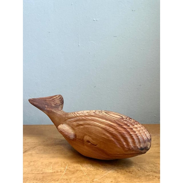 Mid 20th Century Vintage Carved Wood Whale Sculpture For Sale - Image 5 of 15