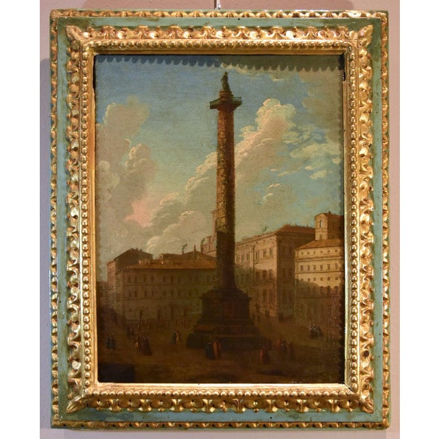 Antonio Joli (Modena, 1700 – Naples, 1777) Pair of Views 1. View of Rome with Trajan's Column and the Church of the Most...