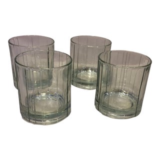 Vintage Anchor Hocking Crystal Wedge Cut Lowball Glasses- Set of 4 For Sale
