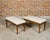 Pair of English 19th Century Oak Stools with Turned Legs and Custom Upholstery For Sale - Image 11 of 12