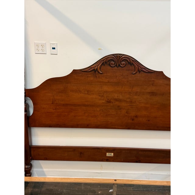 Brown Eastern King Size Ethan Allen British Classics Montego Canopy Bed Frame For Sale - Image 8 of 12
