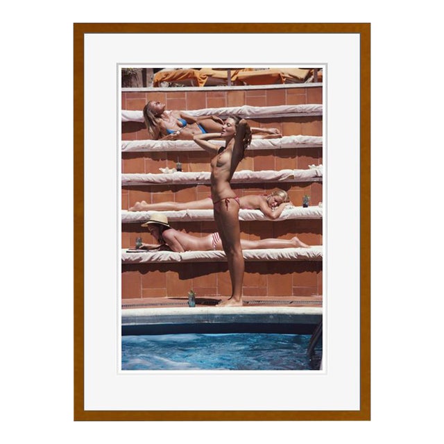 Sunbathing on Capri 1980 by Slim Aarons Framed C Print For Sale