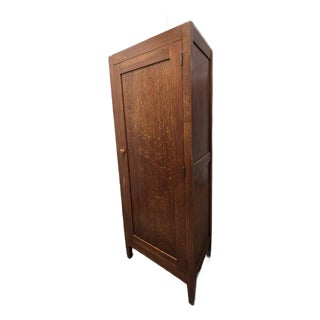1910s Simple Oak Wardrobe Cabinet--Marked Down! For Sale