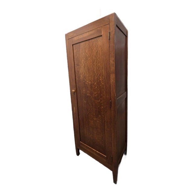 1910s Simple Oak Wardrobe Cabinet--Marked Down! For Sale