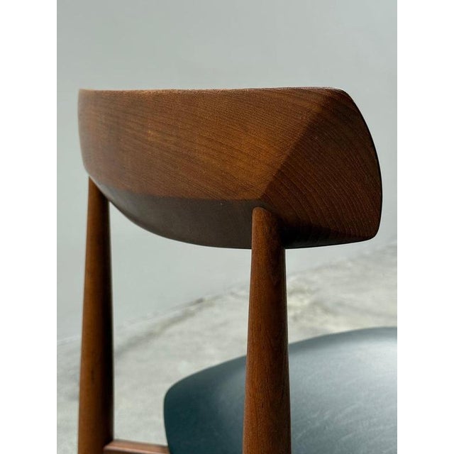 Teak Wood Black Leather Dining Chairs by HW Klein for Bramin, Denmark, 1960s, Set of 4 For Sale - Image 6 of 16