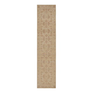 Rug & Kilim’s Oushak Style Rug in Beige-Brown Floral Pattern For Sale