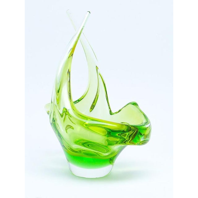 Mid-Century Modern Platter by Miloslav Klinger for Zelezny Brod Glassworks, Czechoslovakia, 1960s For Sale - Image 3 of 13