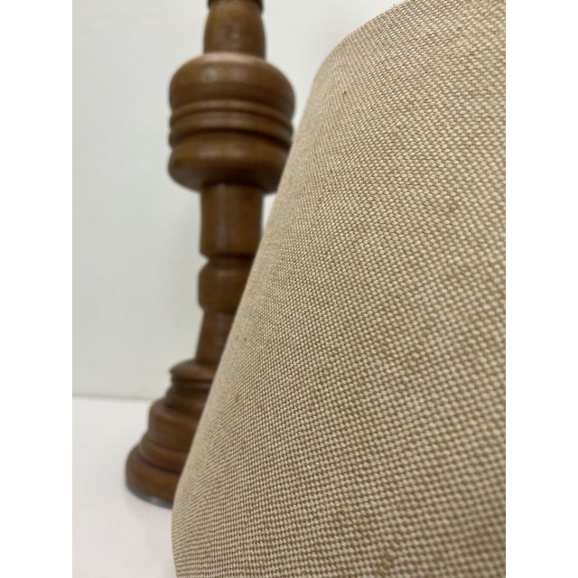 Wood Large Turned Oak Table Lamp, 1960s For Sale - Image 7 of 18