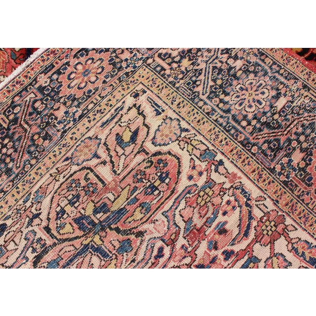 1950s Keivan Woven Arts,RM-M17420, Heriz With Medallion Design in Red Tones Rug- 10′2″ × 14′ For Sale - Image 5 of 11