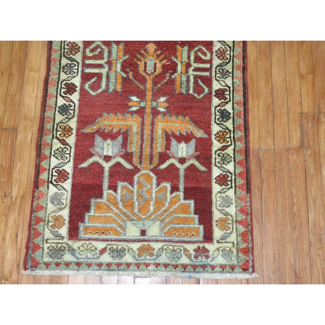 English Vintage Red Turkish Anatolian Runner - 2'9" x 13'7" For Sale - Image 3 of 6