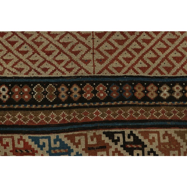 Traditional Antique Kuba Rug in Red and Beige-Brown With Geometric Patterns - Rug & Kilim For Sale - Image 3 of 7