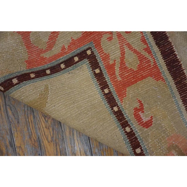 1920s Ivory Medallion Antique Chinese Tibetan Carpet 3' X 6' Handknotted Wool Rug For Sale - Image 9 of 9