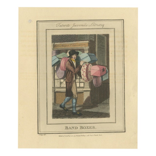 After William Marshall Craig, Band Boxes, Tabart's Juvenile Library, Cries of London, 1804, Engraving For Sale