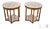Vintage Maple Side Tables Round Neoclassical End Table Set 2 For Sale
