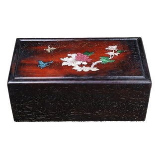 Huali Rosewood Sliding Box Inlaid With Mother-of-Pearl For Sale