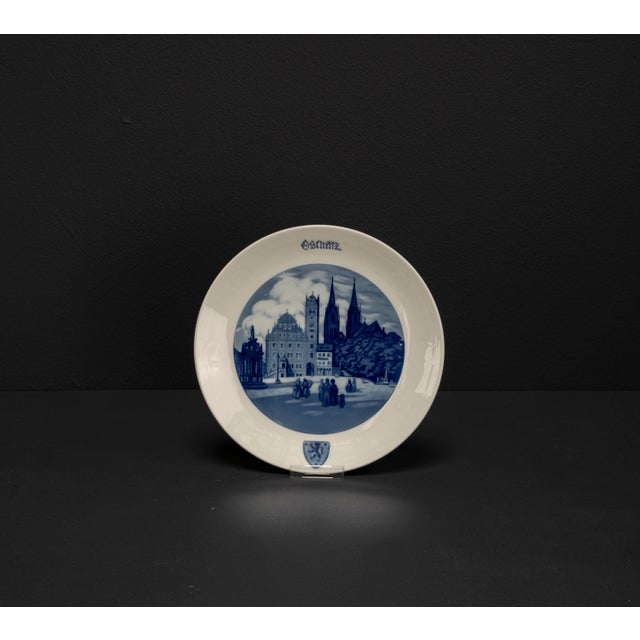 This two piece set consists of three original Meissen porcelain plates, each individually handcrafted and underglaze...