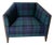 Wood Framed Armchair in Scottish Plaid For Sale
