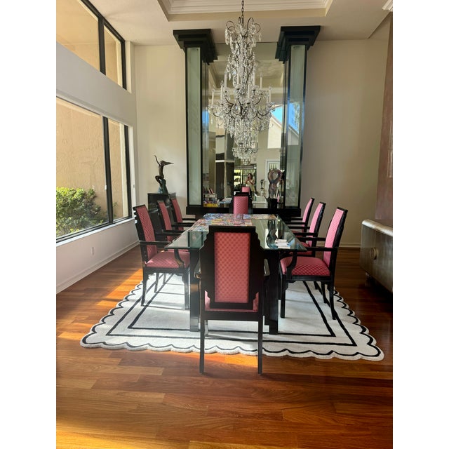 Black Set of Eight Vintage Art Deco Black Lacquer Dining Chairs, Circa 1930s–1940s For Sale - Image 8 of 16