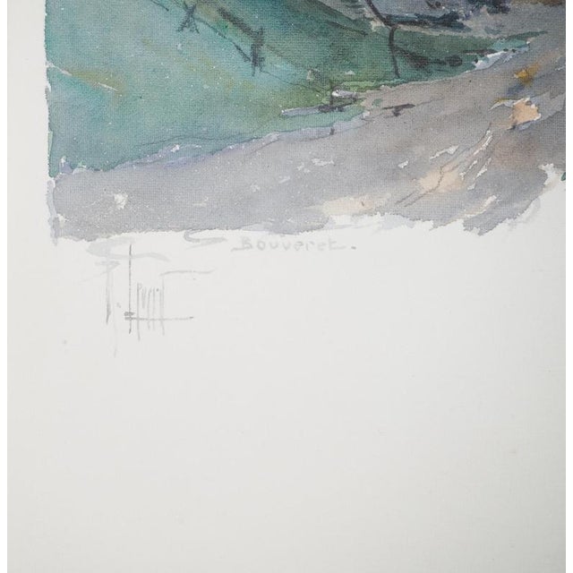 René Leverd, Switzerland, Sunset Over Bouveret, Watercolor For Sale - Image 5 of 8