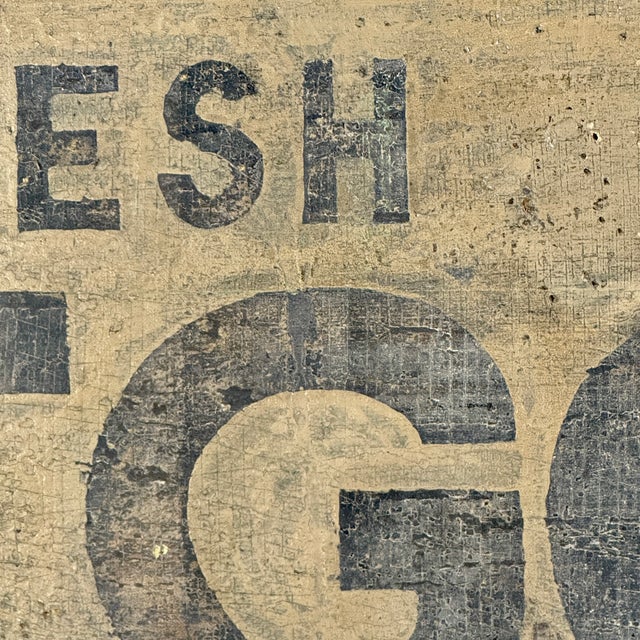 Wood Antique 19th Century "Fresh Eggs" Wooden Sign With Applied Egg Shells For Sale - Image 7 of 15