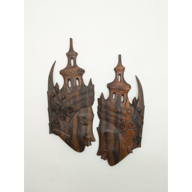 Black Mid-Century Balinese Rama & Sita Wall Reliefs from Unbekannt, 1960s, Set of 2 For Sale - Image 8 of 8