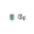 Not Yet Made - Made To Order 1.13 Carat Octagon Cut Emerald & Halo Diamond Stud Earrings- 2 Pieces For Sale - Image 5 of 11