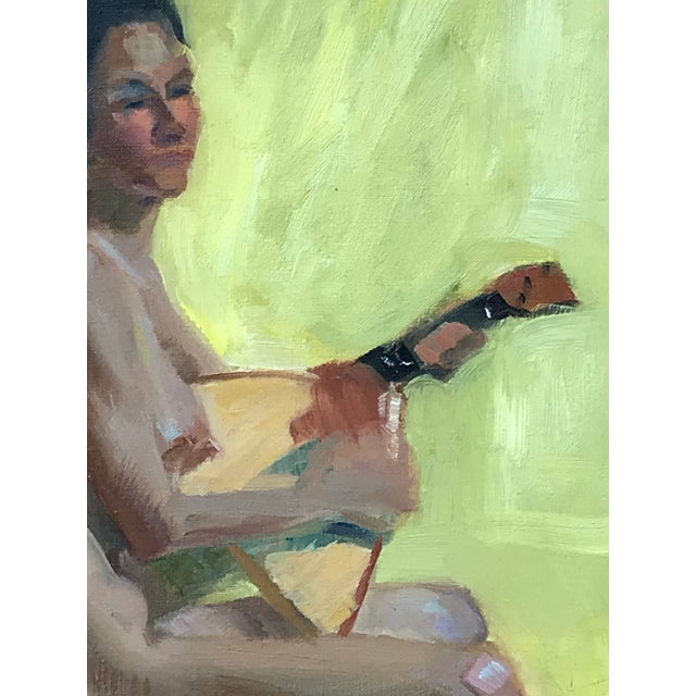 1960s American Impressionist Oil Painting Nude Female With Balalaika by Harry Barton For Sale - Image 5 of 8