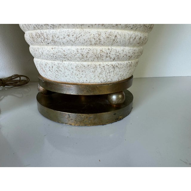 1980s Vintage Ribbed Design Ceramic Table Lamps - a Pair For Sale In Miami - Image 6 of 11