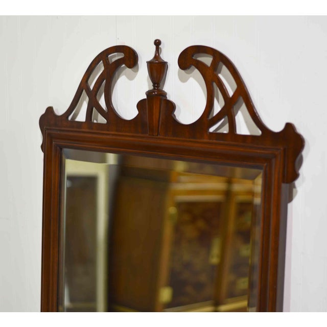 Chippendale Mid Century Chippendale Beveled Glass Wall Mirror by Drexel Heritage For Sale - Image 3 of 12