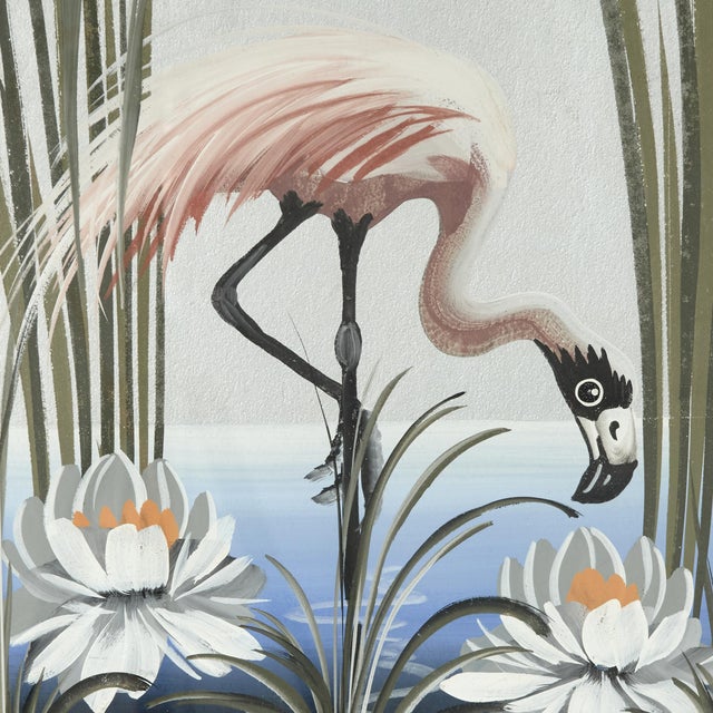 Pair of Vintage Flamingo Paintings For Sale - Image 4 of 11