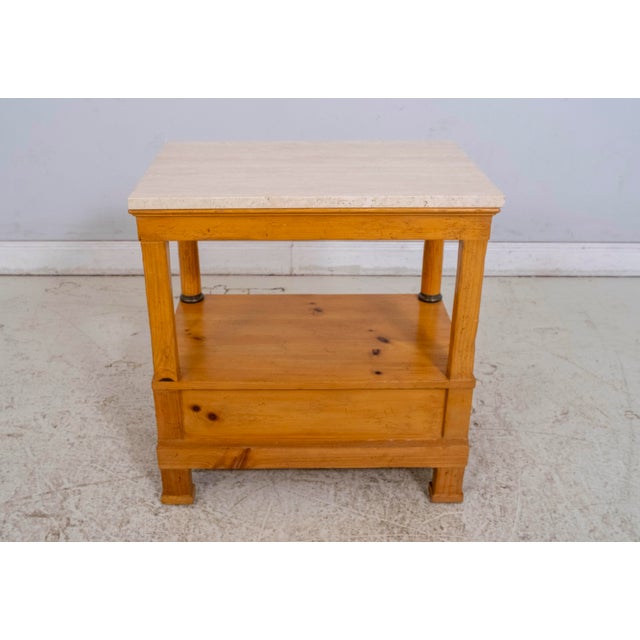 Baker Milling Road Tavertine Top Pine Nightstand For Sale In Philadelphia - Image 6 of 15