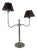 Table Lamp in Metal and Brown Leather, 1970s For Sale