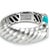 Silver David Yurman Sculpted 925 Silver Turquoise Cable Waverly Cuff Bangle Bracelet For Sale - Image 8 of 8